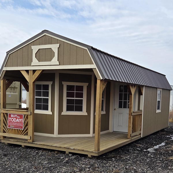 12x28 Deluxe Playhouse brown w porch