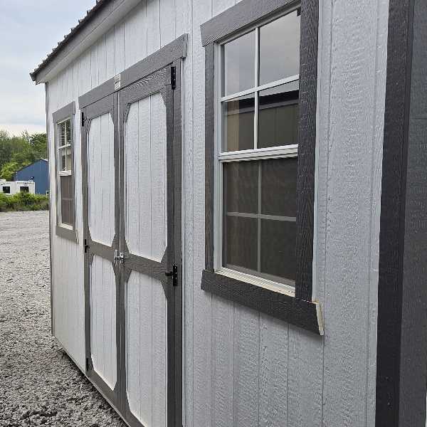 10X16 Side Utility Building White